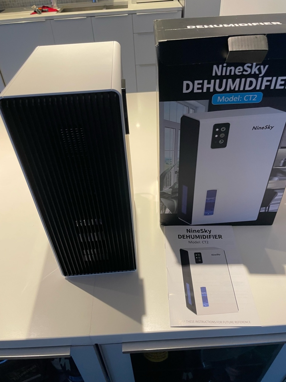 CT2 White & Black Dehumidifier - Compact Home Dehumidifier (NEW)